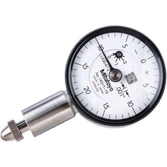 Mitutoyo - 0.1" Range, 0-20-0 Dial Reading, 0.001" Graduation Dial Drop Indicator - 1.22" Dial, 0.04" Range per Revolution, 0.001" Accuracy, Revolution Counter - Makers Industrial Supply