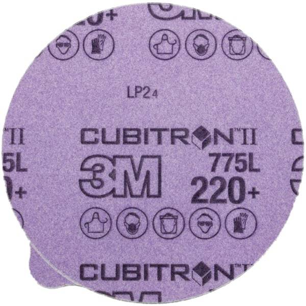 3M - 6" Diam, 400 Grit Ceramic Adhesive PSA Disc - Super Fine Grade, Purple, Polyester Backing, Flexible, 12,000 Max RPM, Use with Random Orbital Sanders - Makers Industrial Supply