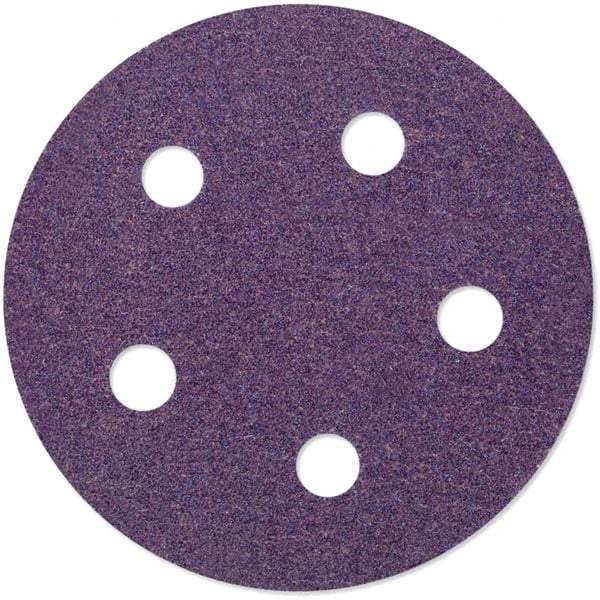 3M - 5" Diam, 400 Grit Ceramic Adhesive PSA Disc - Super Fine Grade, Purple, Polyester Backing, Flexible, 12,000 Max RPM, Use with Random Orbital Sanders - Makers Industrial Supply