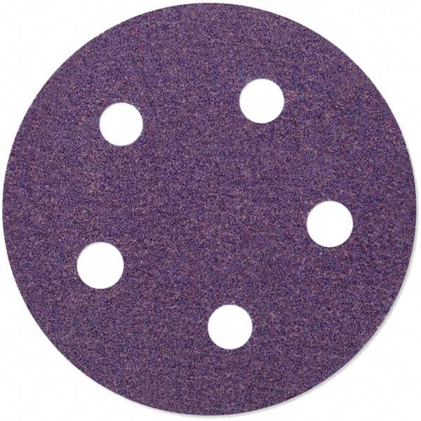 3M - 5" Diam, 400 Grit Ceramic Adhesive PSA Disc - Super Fine Grade, Purple, Polyester Backing, Flexible, 12,000 Max RPM, Use with Random Orbital Sanders - Makers Industrial Supply