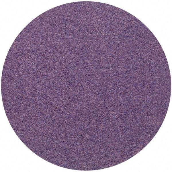 3M - 5" Diam, 320 Grit Ceramic Adhesive PSA Disc - Extra Fine Grade, Purple, Polyester Backing, Flexible, 12,000 Max RPM, Use with Random Orbital Sanders - Makers Industrial Supply