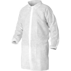 KleenGuard - 3XL, White Lab Coat - SMMMS Material, Snap Front, Elastic Cuffs - Makers Industrial Supply