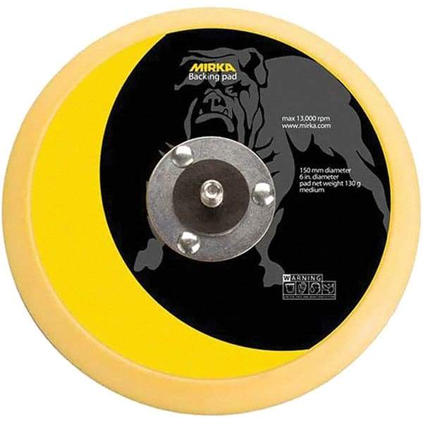 Mirka - 6" Diam Adhesive/PSA Disc Backing Pad - Medium Density, 12,000 RPM - Makers Industrial Supply