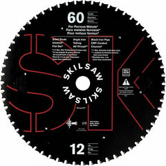 Skilsaw - 12" Diam, 1" Arbor Hole Diam, 60 Tooth Wet & Dry Cut Saw Blade - Carbide-Tipped, Cutoff Action, Standard Round Arbor - Makers Industrial Supply