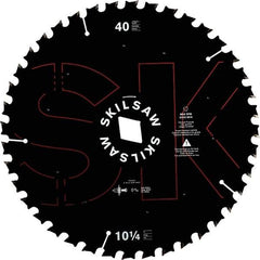 Skilsaw - 10-1/4" Diam, 1" Arbor Hole Diam, 40 Tooth Wet & Dry Cut Saw Blade - Cermet-Tipped, Cutoff Action, Diamond Arbor - Makers Industrial Supply