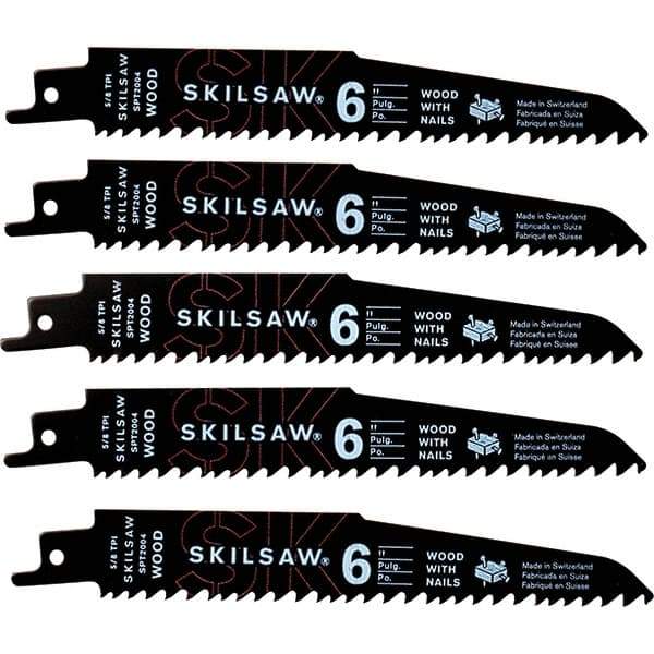 Skilsaw - 9" Long x 1" Thick, Bi-Metal Reciprocating Saw Blade - Straight Profile, 8 to 10 TPI, Toothed Edge, Universal Shank - Makers Industrial Supply