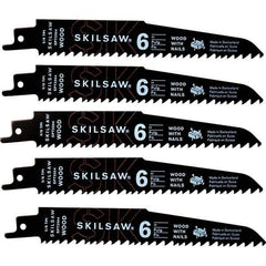 Skilsaw - 9" Long x 1" Thick, Bi-Metal Reciprocating Saw Blade - Straight Profile, 5 to 8 TPI, Toothed Edge, Universal Shank - Makers Industrial Supply