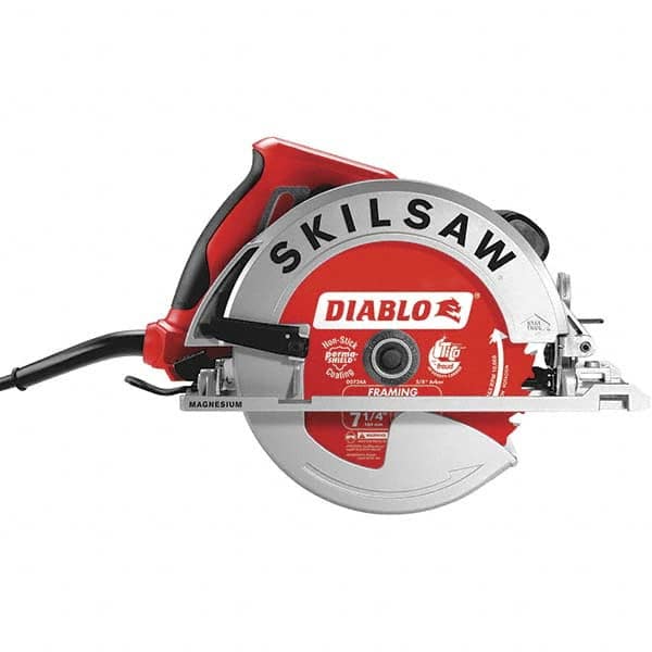 Skilsaw - 15 Amps, 7-1/4" Blade Diam, 5,300 RPM, Electric Circular Saw - 120 Volts, 10' Cord Length, 5/8" Arbor Hole, Left Blade - Makers Industrial Supply