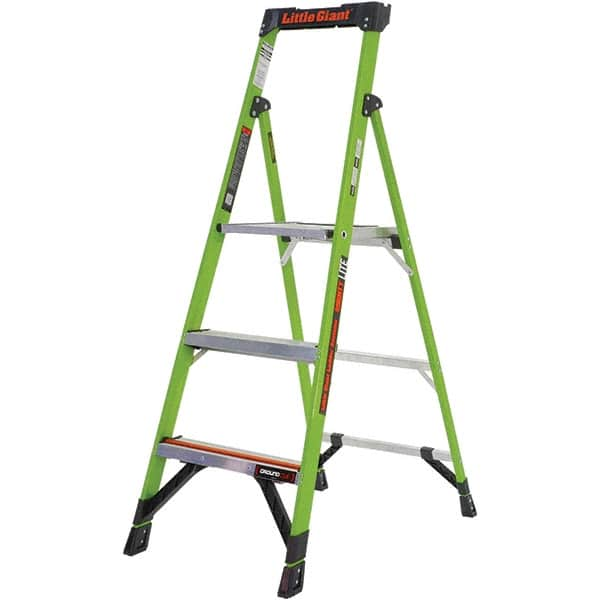 Little Giant Ladder - 3 Steps, 5' High, Type IA Rating, Fiberglass Step Ladder - 300 Lb Capacity, 20-1/2" Base Width - Makers Industrial Supply