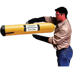 UltraTech - 39" Long x 6' Wide, Polyethylene Drain Seal - Yellow/Black, Use for Spill Response - Makers Industrial Supply