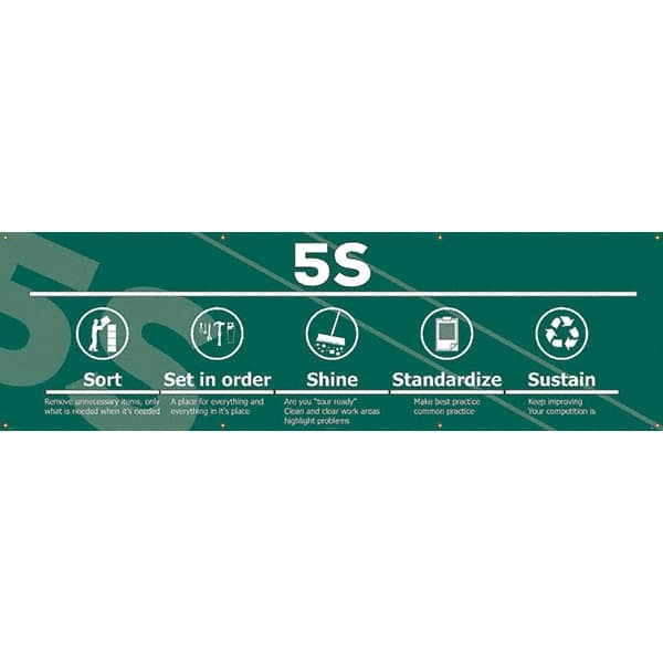 NMC - Banners Message Type: Safety Reinforcement & Motivational Legend: 5s Sort Set In Order Shine Standardize Sustain - Makers Industrial Supply