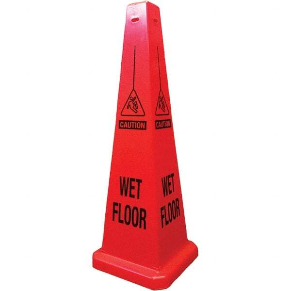 PRO-SAFE - Cone & A Frame Floor Signs Shape: Cone Type: Restroom, Janitorial & Housekeeping - Makers Industrial Supply