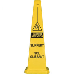 PRO-SAFE - Wet Floor, 12" Wide x 36" High, Polypropylene Cone Floor Sign - Makers Industrial Supply