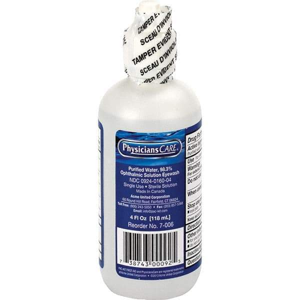 PRO-SAFE - 4 oz, Disposable Eyewash Bottle - Approved by ANSI Spec - ANSI Z308.1-2015 - Makers Industrial Supply