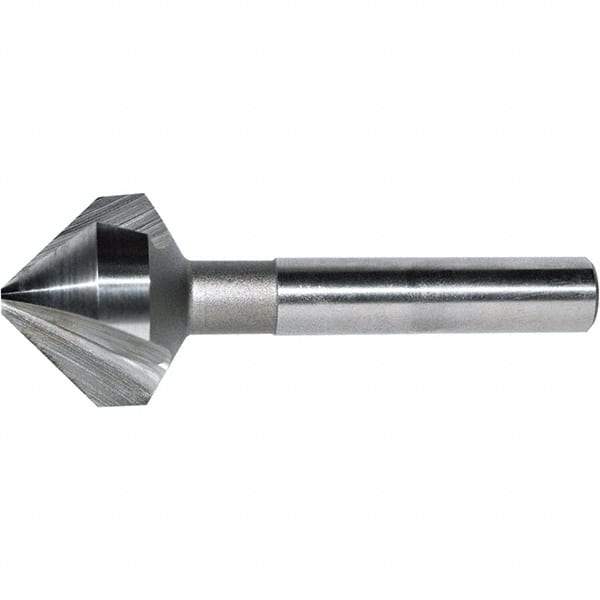 Keo - 1" Head Diam, 3/8" Shank Diam, 3 Flute 60° Cobalt Countersink - Bright Finish, 2-3/4" OAL, Single End, Straight Shank, Right Hand Cut - Makers Industrial Supply