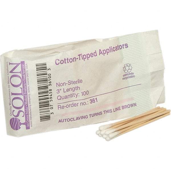 PRO-SAFE - First Aid Applicators Product Type: Cotton Tip Applicator/Single-Ended Length (Inch): 3 - Makers Industrial Supply