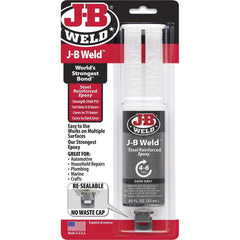 J-B Weld - Epoxy & Structural Adhesives; Type: Two Part Epoxy ; Container Size Range: Smaller than 1 oz. ; Container Size: 25 mL ; Container Type: Syringe ; Color: Dark Grey ; Bonds To: Metal; Plaster; Wood; Concrete - Exact Industrial Supply
