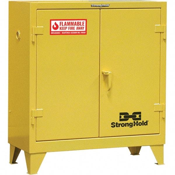 Strong Hold - Safety Cabinets   Hazardous Chemical Type: Flammable and Combustible Liquids    Color: Safety Yellow - Makers Industrial Supply