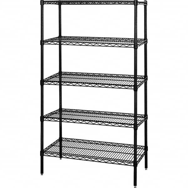 Quantum Storage - 5 Shelf Wire Shelving Add-On Unit - 36" Wide x 60" Deep x 54" High, - Makers Industrial Supply