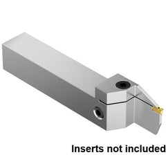 16mm Max Depth, 2mm to 2mm Width, External Right Hand Indexable Grooving/Cutoff Toolholder 150mm OAL, 25mm x 25mm Shank, Uses EG0200M02P02 Inserts, EVSM Toolholder, Through Coolant, Series EVSM