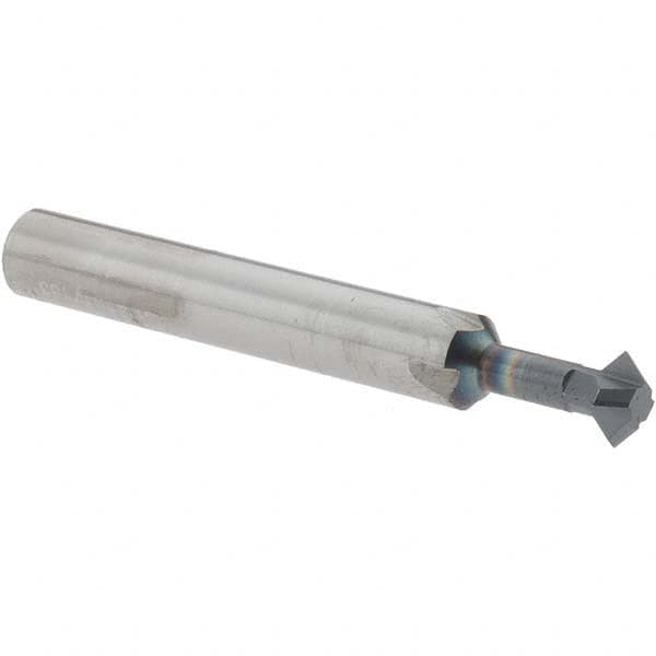 Accupro - 1/4° 1/4" Cut Diam, 1/8" Cut Width, 1/4" Shank, Solid Carbide Double-Angle Cutter - Makers Industrial Supply