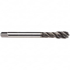 Emuge - 5/8-11 UNC, 4 Flute, 45° Helix, Bottoming Chamfer, GLT-1 Finish, High Speed Steel Spiral Flute STI Tap - Right Hand Flute, 4.921" OAL, 0.59" Shank Diam, 3B Class of Fit, Series Enorm Z/E - Exact Industrial Supply