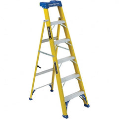 Louisville - 3 Steps, 4' High, Type I Rating, Fiberglass Step Ladder - Makers Industrial Supply