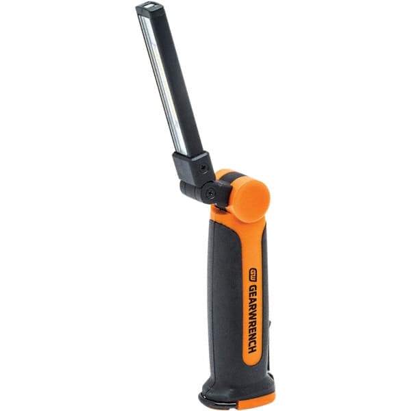 GearWrench - 3.7 Volts, 150 Lumens, Cordless Work Light - Black & Orange, 3 hr on High Setting, 6 hr on Low Setting Run Time - Makers Industrial Supply