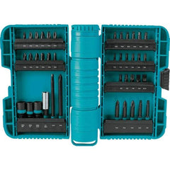 Makita - Power Bit, Insert Bit & Nut Driver Set - 1/4 to 3/8" Hex, #2, 1/4", 3/8" Drive, Phillips, Slotted, Torx, Square Point - Makers Industrial Supply