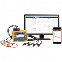 Fluke - 3 Phase, 1,000 VAC, 0.01 to 1,500 Amp Capability, 42.5 to 69 Hz Calibration, LCD Display Power Meter - 1 Current Accuracy, 0.1 Voltage Accuracy - Makers Industrial Supply