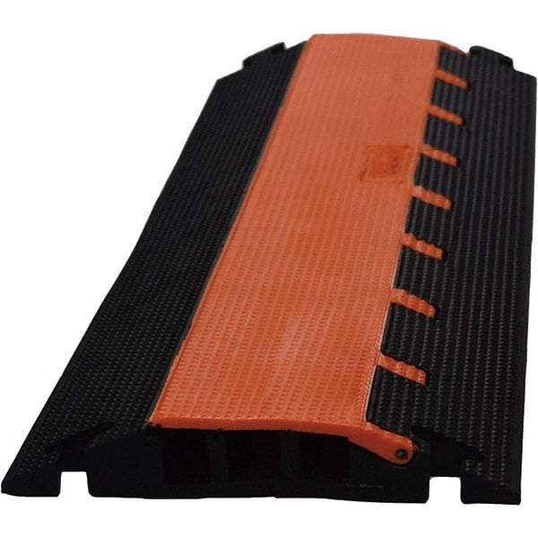 PRO-SAFE - 36" Long x 13" Wide x 1-3/4" High, Polyurethane Ramp Cable Guard - 14,000 Lb Load Limit - Makers Industrial Supply