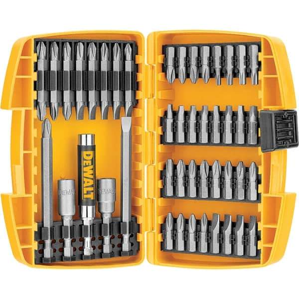 DeWALT - 45 Piece, Screwdriver Bit Set - SQ1, SQ2, SQ3, 1/4" Drive - Makers Industrial Supply