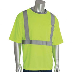 PIP - Size 2XL Hi-Vis Yellow High Visibility Short Sleeve T-Shirt - Makers Industrial Supply