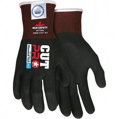 MCR Safety - Size M, ANSI Cut Lvl A3, Nitrile Coated Dyneema or Dyneema Alternative Cut Resistant Gloves - Palm & Fingers Coated, Dyneema Lining, Knit Wrist, Black, Paired - Makers Industrial Supply