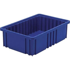 Quantum Storage - 40 Lb Load Capacity Blue Polypropylene Dividable Container - Stacking, 5" Long x 10.9" Wide x 16-1/2" High - Makers Industrial Supply