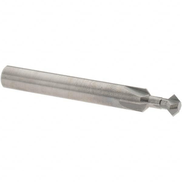 Accupro - 1/4° 1/4" Cut Diam, 1/8" Cut Width, 1/4" Shank, Solid Carbide Double-Angle Cutter - Makers Industrial Supply