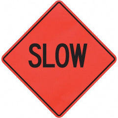 PRO-SAFE - "Slow," 36" Wide x 36" High Vinyl Traffic Control Sign - Makers Industrial Supply