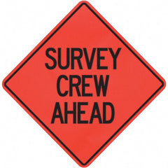 PRO-SAFE - "Survey Crew Ahead," 36" Wide x 36" High Vinyl Traffic Control Sign - Makers Industrial Supply