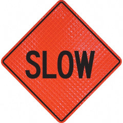 PRO-SAFE - "Slow," 48" Wide x 48" High Vinyl Traffic Control Sign - Makers Industrial Supply