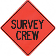 PRO-SAFE - "Survey Crew," 48" Wide x 48" High Vinyl Traffic Control Sign - Makers Industrial Supply