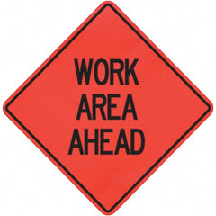 PRO-SAFE - "Work Area Ahead," 36" Wide x 36" High Vinyl Traffic Control Sign - Makers Industrial Supply