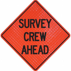 PRO-SAFE - "Survey Crew Ahead," 36" Wide x 36" High Vinyl Traffic Control Sign - Makers Industrial Supply