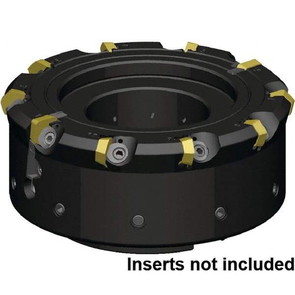 Kennametal - 8 Inserts, 100mm Cutter Diam, 1.09mm Max Depth of Cut, Indexable High-Feed Face Mill - 32mm Arbor Hole Diam, 50mm High, KCFM Toolholder, HDHN07008SR Inserts, Series KCFM - Makers Industrial Supply