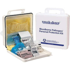 PRO-SAFE - Personal Protection Bloodborne Pathogen Kit - 2-3/4" Wide x 9-1/4" Deep x 9-1/4" High, Plastic Box - Makers Industrial Supply