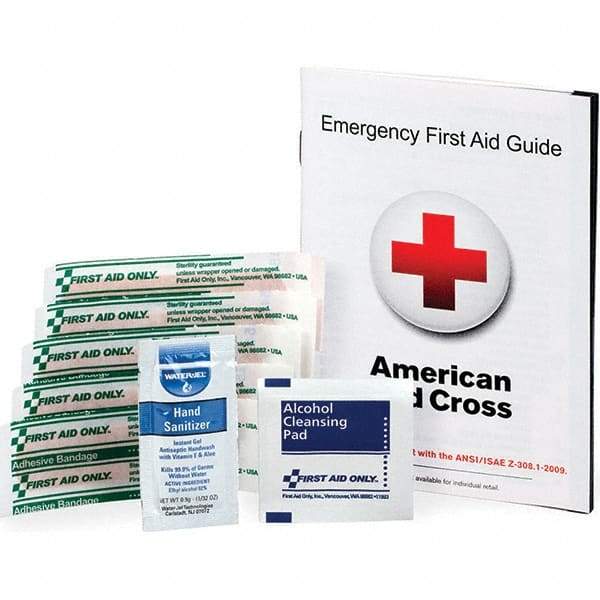 PRO-SAFE - 20 Piece, 1 Person, Guide Pack First Aid Kit - 1/8" Wide x 5-1/4" Deep x 7" High, Bag - Makers Industrial Supply