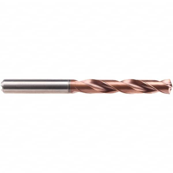 Emuge - 7.2mm 140° Solid Carbide Jobber Drill - AlCrN Finish, Right Hand Cut, Spiral Flute, Cylindrical Shank, 91mm OAL, Four Facet Point - Makers Industrial Supply