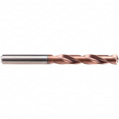 Emuge - 7.2mm 140° Solid Carbide Jobber Drill - AlCrN Finish, Right Hand Cut, Spiral Flute, Cylindrical Shank, 91mm OAL, Four Facet Point - Makers Industrial Supply