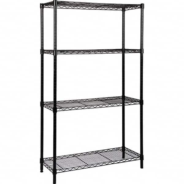 Quantum Storage - 4 Shelf Wire Shelving - Starter Unit - 24" Wide x 60" Deep x 74" High, - Makers Industrial Supply