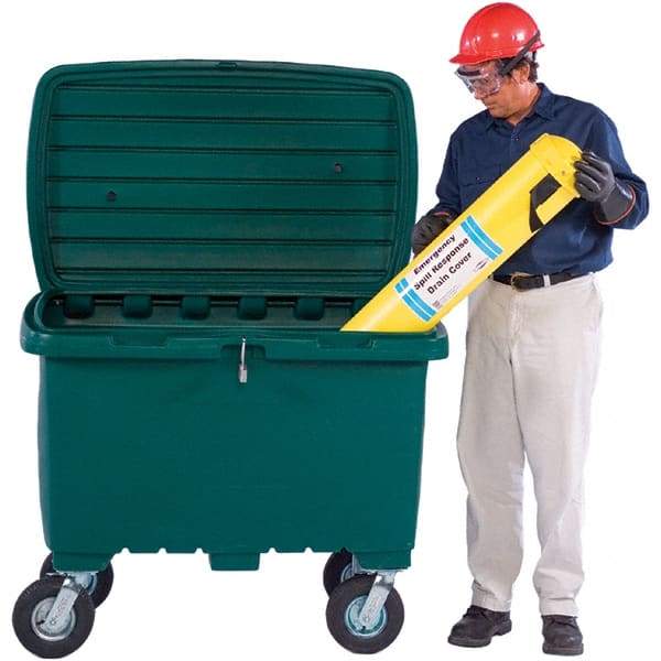 UltraTech - 15 Cu Ft, 350 Lb Load Capacity Green Polyethylene Tote Container - 48" Long x 31" Wide x 41.8" High, Lid Included - Makers Industrial Supply