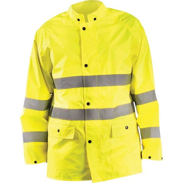 OccuNomix - Size S Hi-Viz Yellow Waterproof Jacket - Makers Industrial Supply